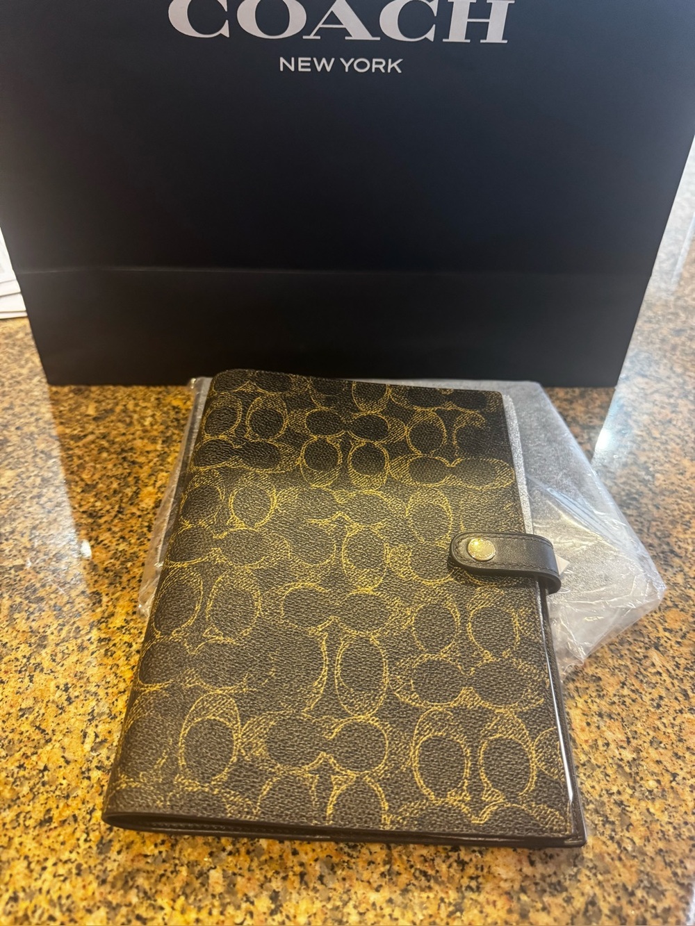 Coach Notebook in Signature Gold/Brown CDX99